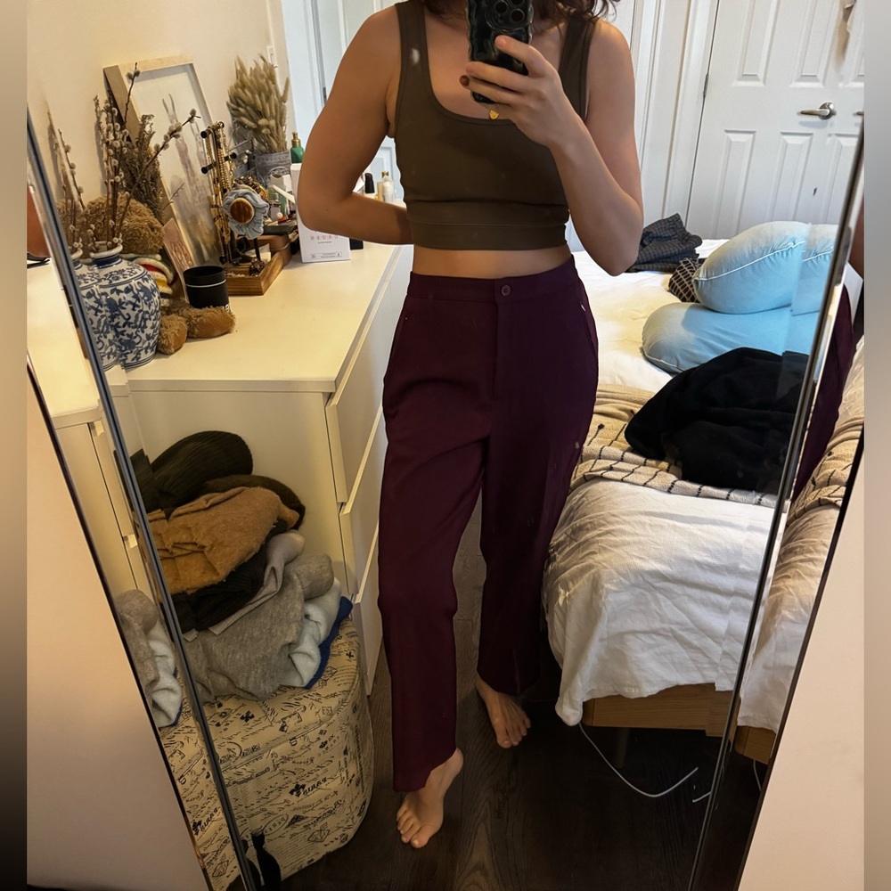 Maroon petite trousers (size 8)